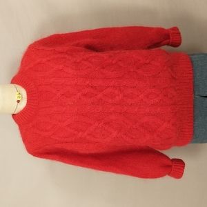 Vintage Red Mohair Blend Sweater Boxy Bulky & Light 90's Bright Vibrant Washable